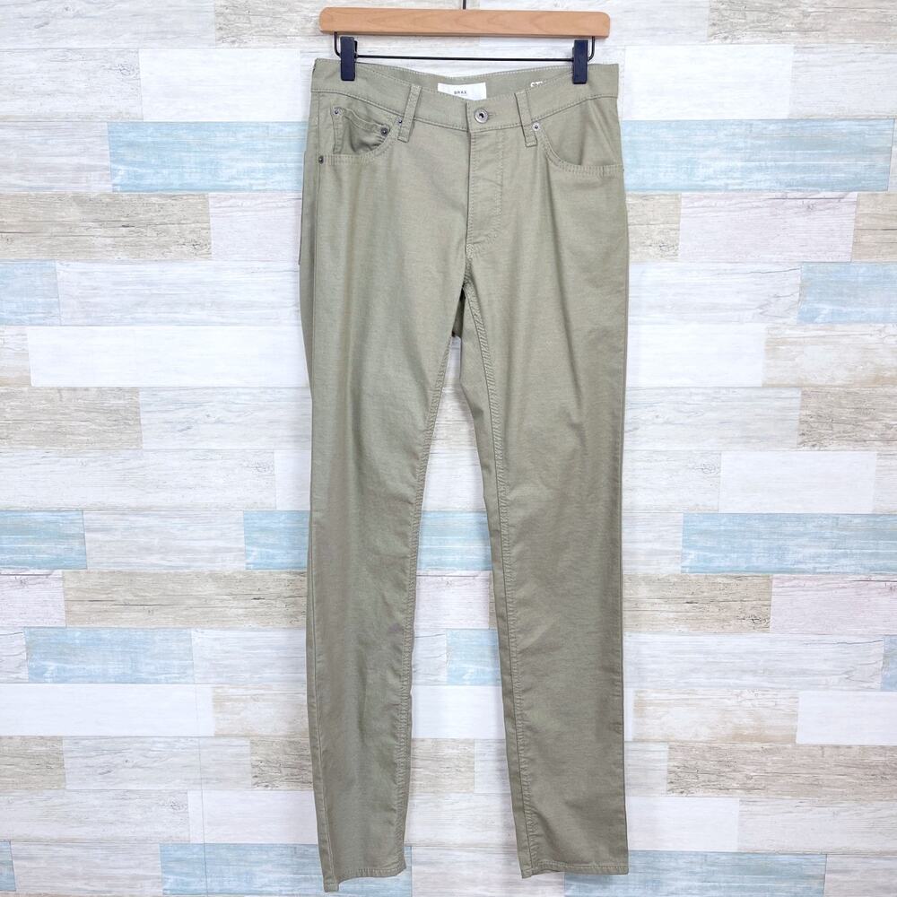 BRAX Chuck Hi Flex Jeans Green Slim Straight Leg Lightweight Stretch Mens 32x34